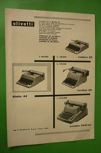 Olivetti typewriters letter - olivetti,